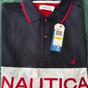 💰SALE💰 NWT Nautica Men's Polo Shirt in Navy, White, and Red